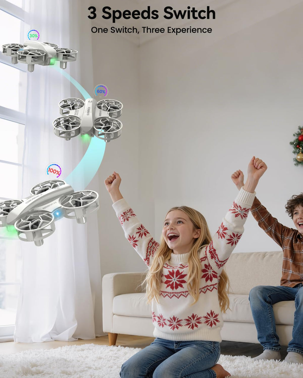 Mini Drone with 360° Flip & LED Lights, Gray T282