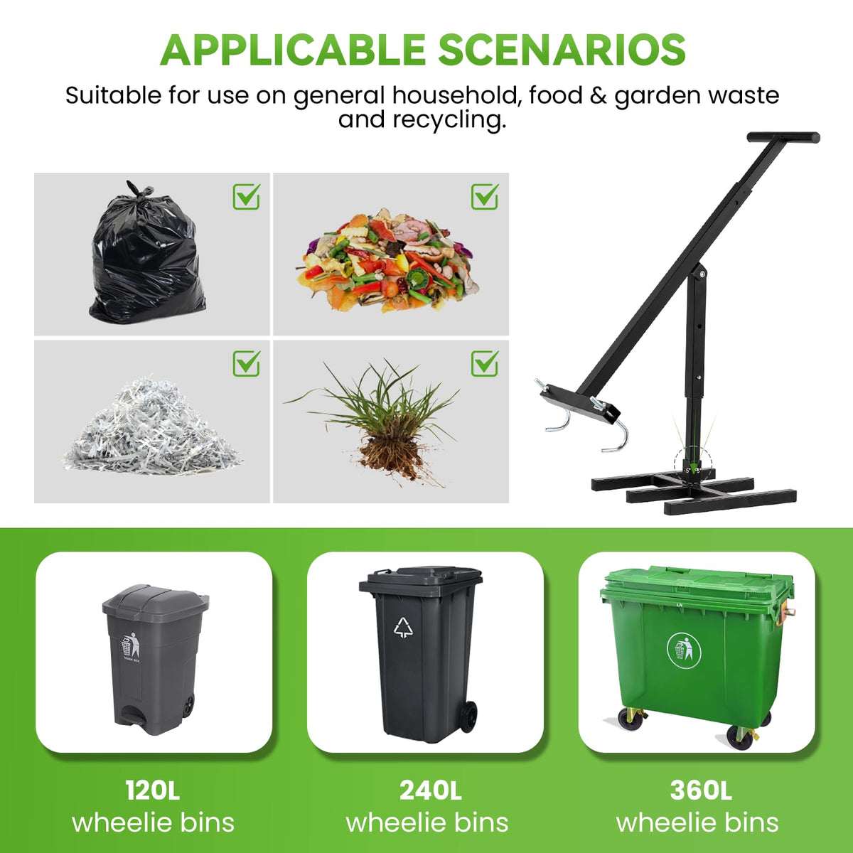 Manual Trash Compactor with Adjustable Handle C933717