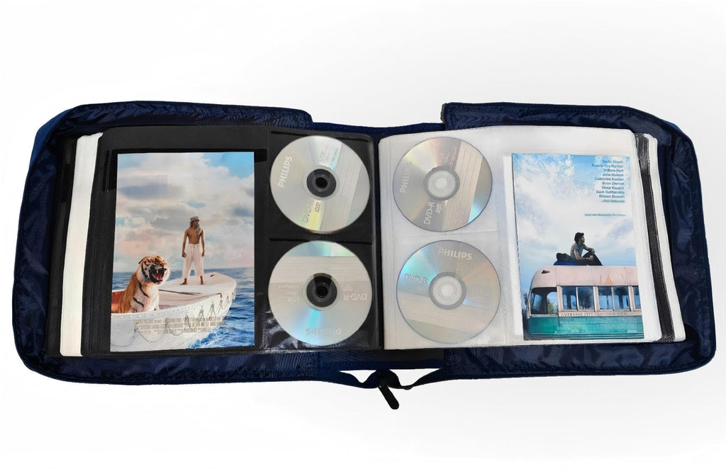 DVD CD Storage Case with Title Cover Pages, Blue, 192 Disk Units T284