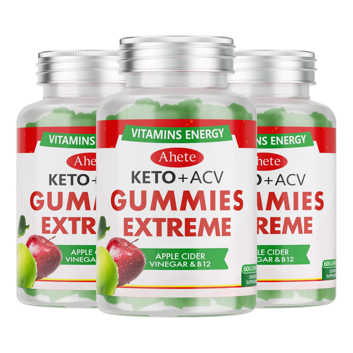 Apple Cider Vinegar Gummies with Vitamin B6, B12, Folate & Beet Root, 180 Gummies W6028