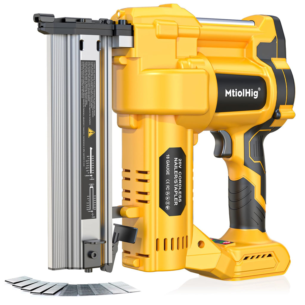 Cordless 2" Brad Nailer, 18 Gauge 2-in-1 Nail Gun/Staple Gun R339