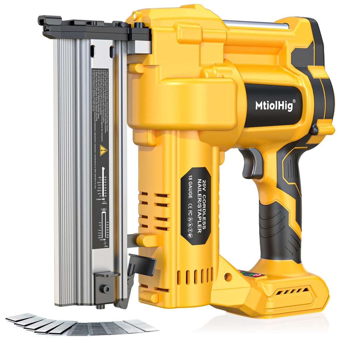 Cordless 2" Brad Nailer, 18 Gauge 2-in-1 Nail Gun/Staple Gun R339