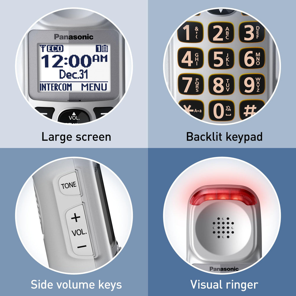 Amplified Cordless Phone with Slow Talk and Hearing Aid Compatibility H938