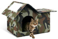 Large Weatherproof Outdoor Cat House with Door and Soft Mat F234185