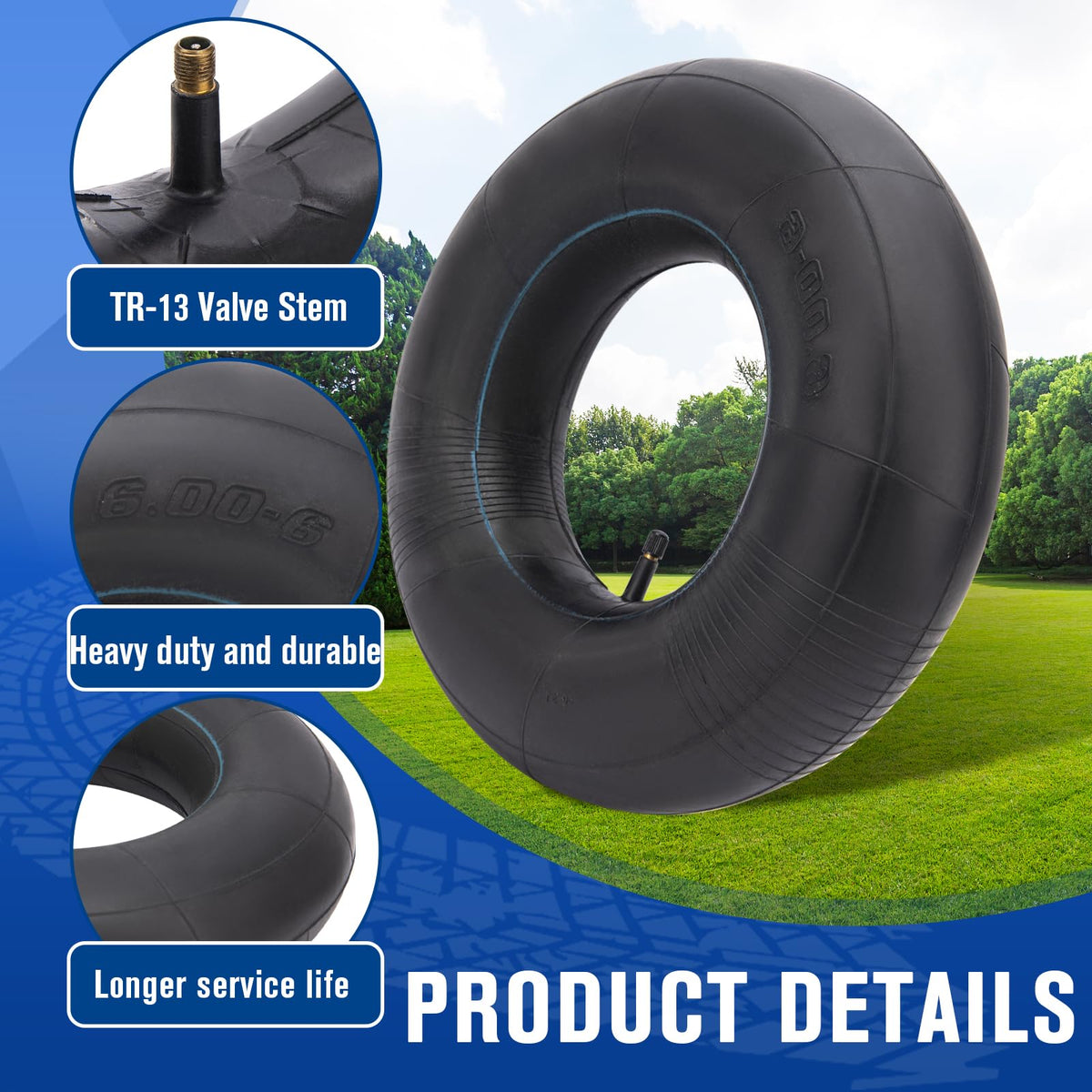 15x6.00-6 Inner Tubes with TR-13 Straight Valve Stem B56900