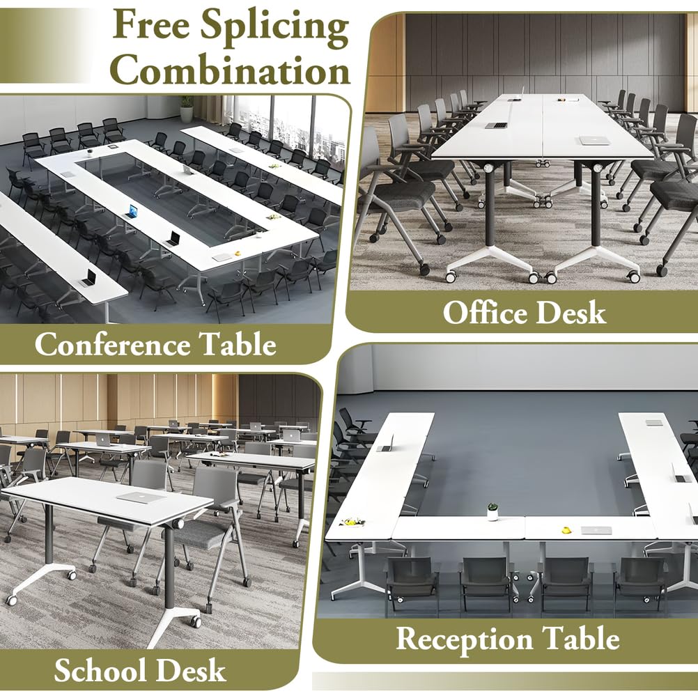 Foldable Mobile Seminar Table with Locking Casters, 8 Pack O913821