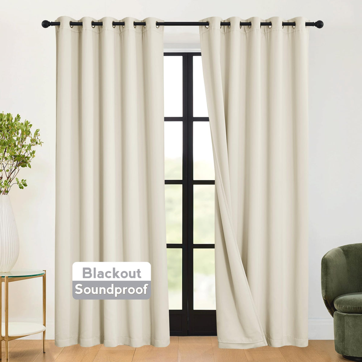 3-in-1 Blackout Room Divider Curtains F61143