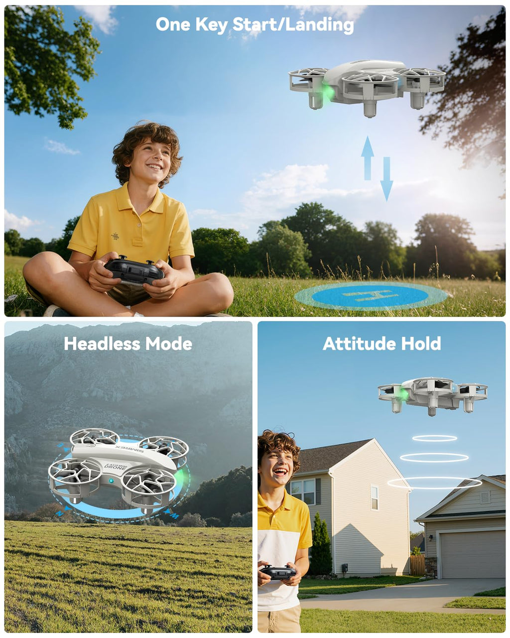 Mini Drone with 360° Flip & LED Lights, Gray T282