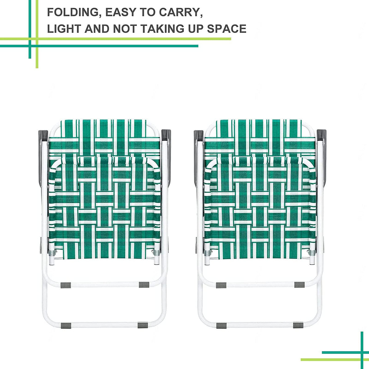 Folding Webbing Chair Set, 2 Pack V822
