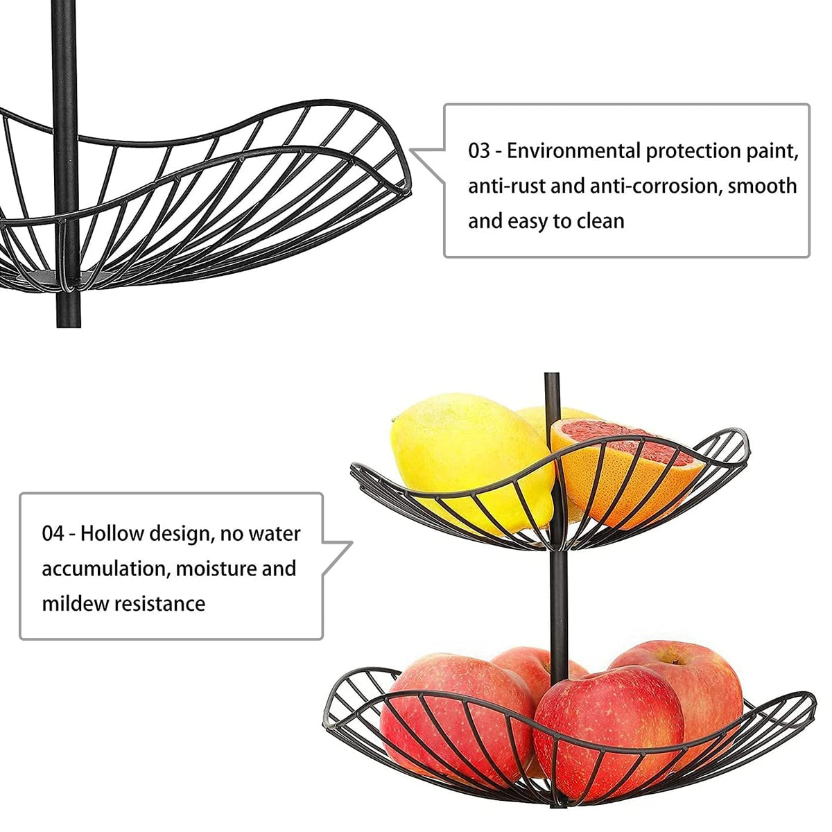 3-Tier Metal Wire Fruit Basket Stand M221847
