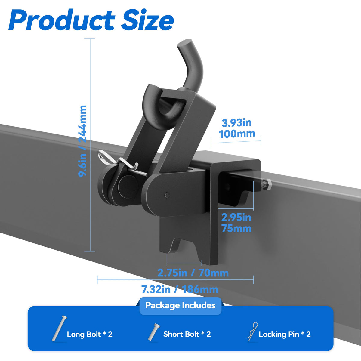 Black 2 Pack Heavy Duty Steel Weight Distribution Hitch Brackets L698216