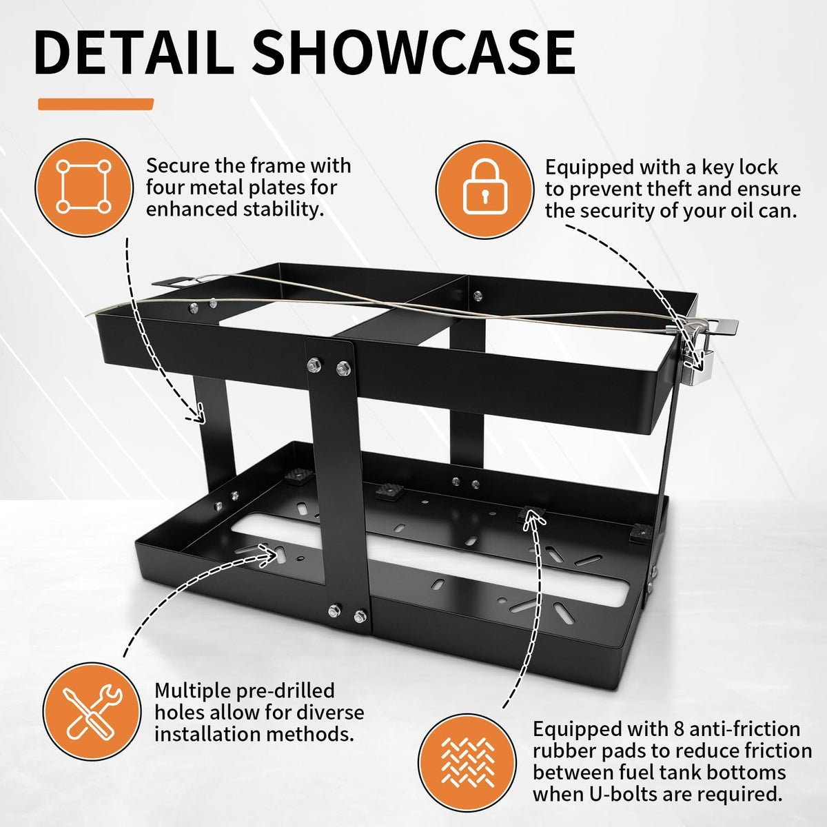 5 Gallon Fuel Jug Holder with Lock F42344