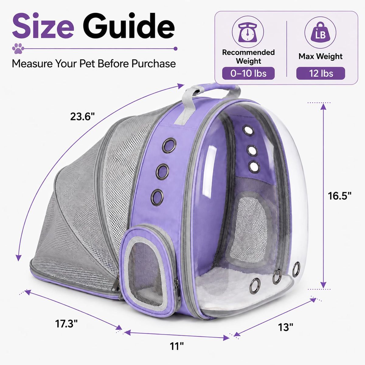 Expandable Cat Carrier Backpack with Bubble Window J808
