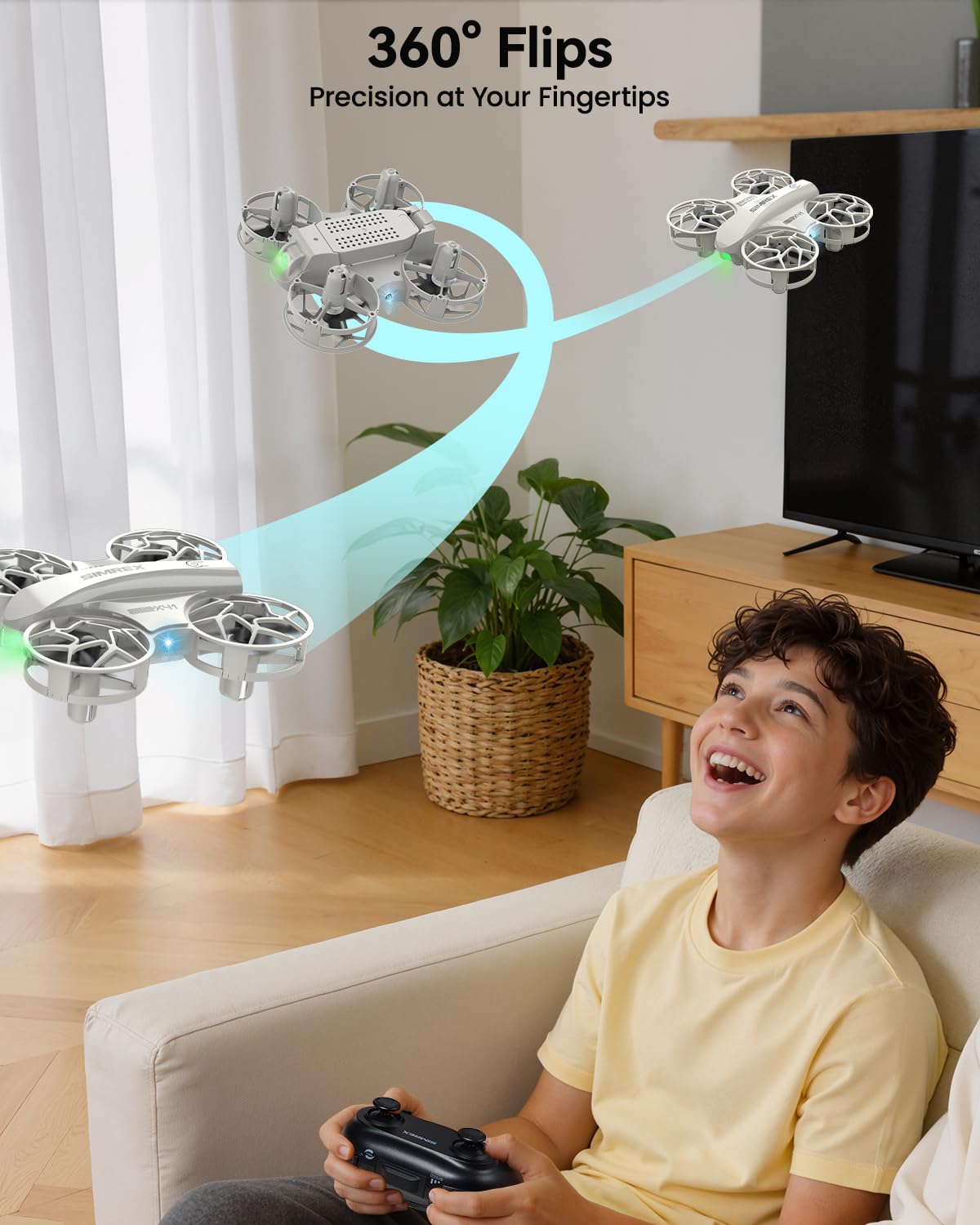 Mini Drone with 360° Flip & LED Lights, Gray T282