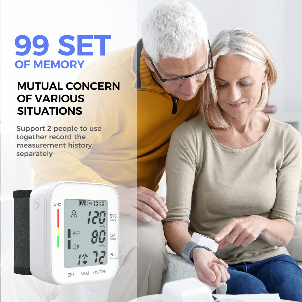 White Wrist Blood Pressure Monitor with Carrying Case G774
