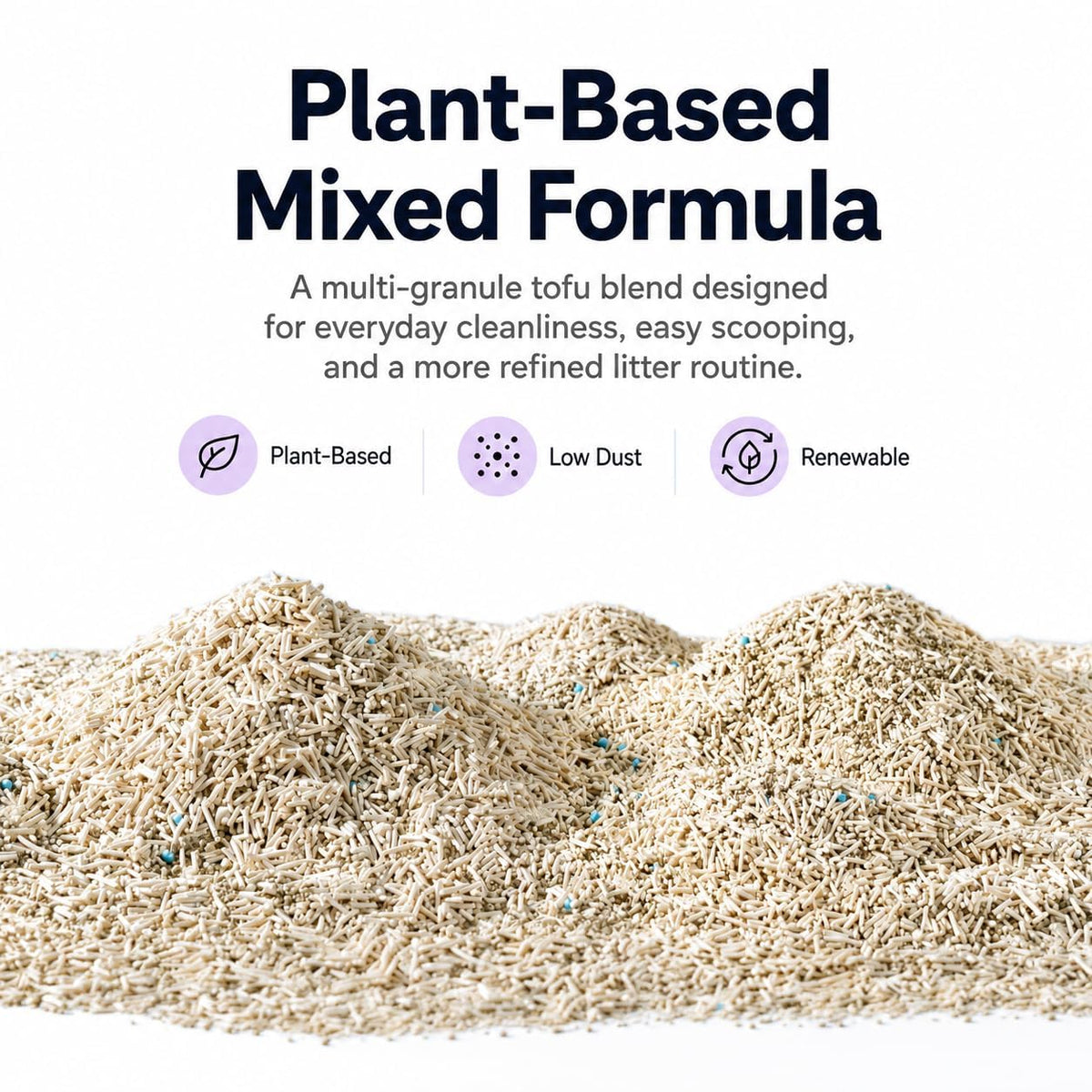 Tofu & Bentonite Mixed Cat Litter 18LB Lavender Scented Clumping Q59890
