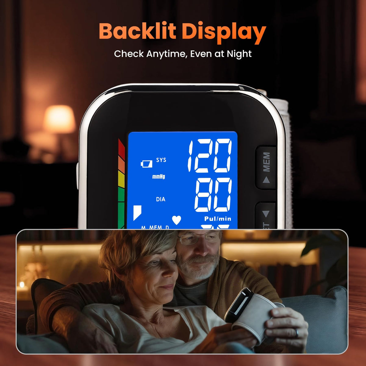 Wrist Blood Pressure Monitor with Backlit LCD H700