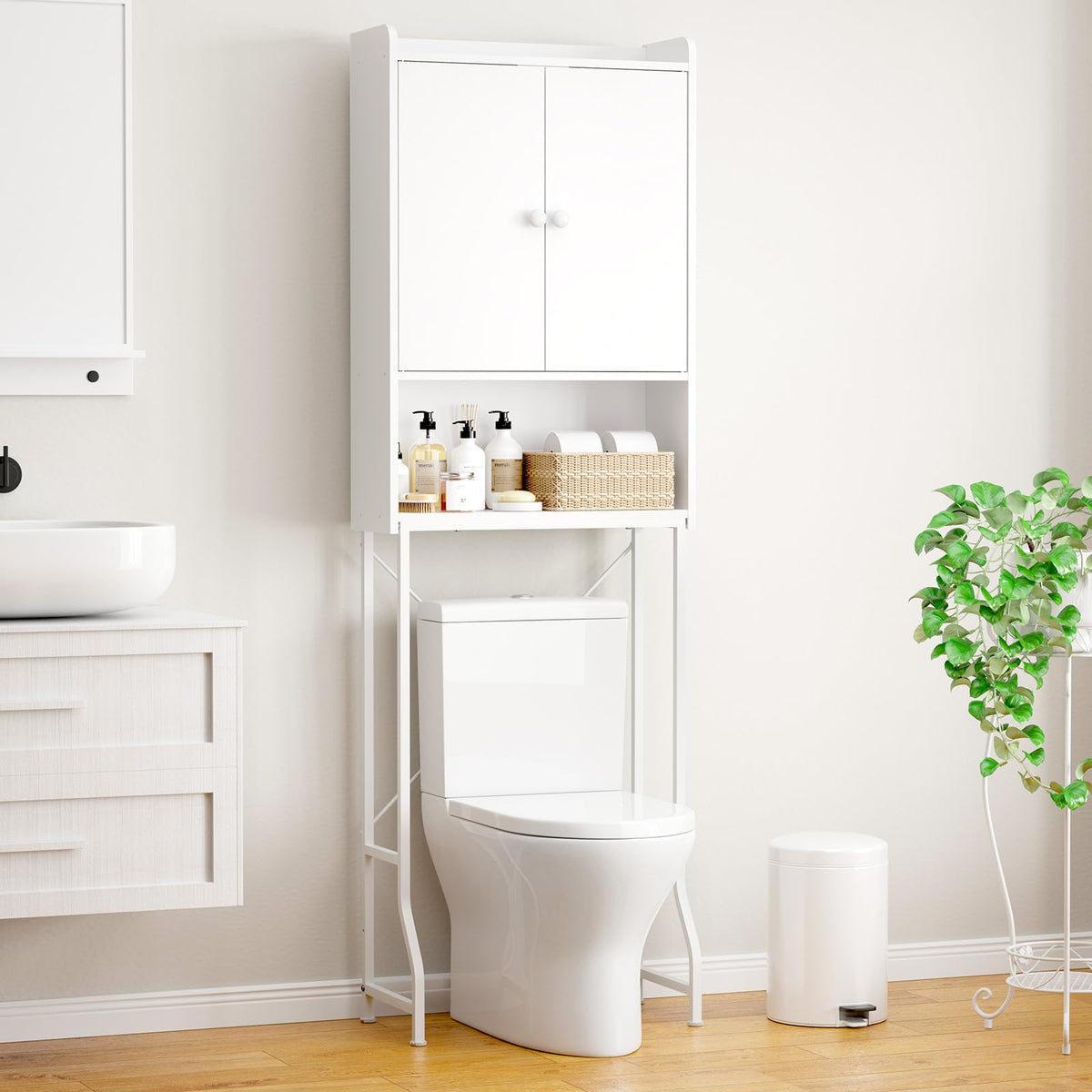 Over Toilet Storage Cabinet with Adjustable Shelf O77599