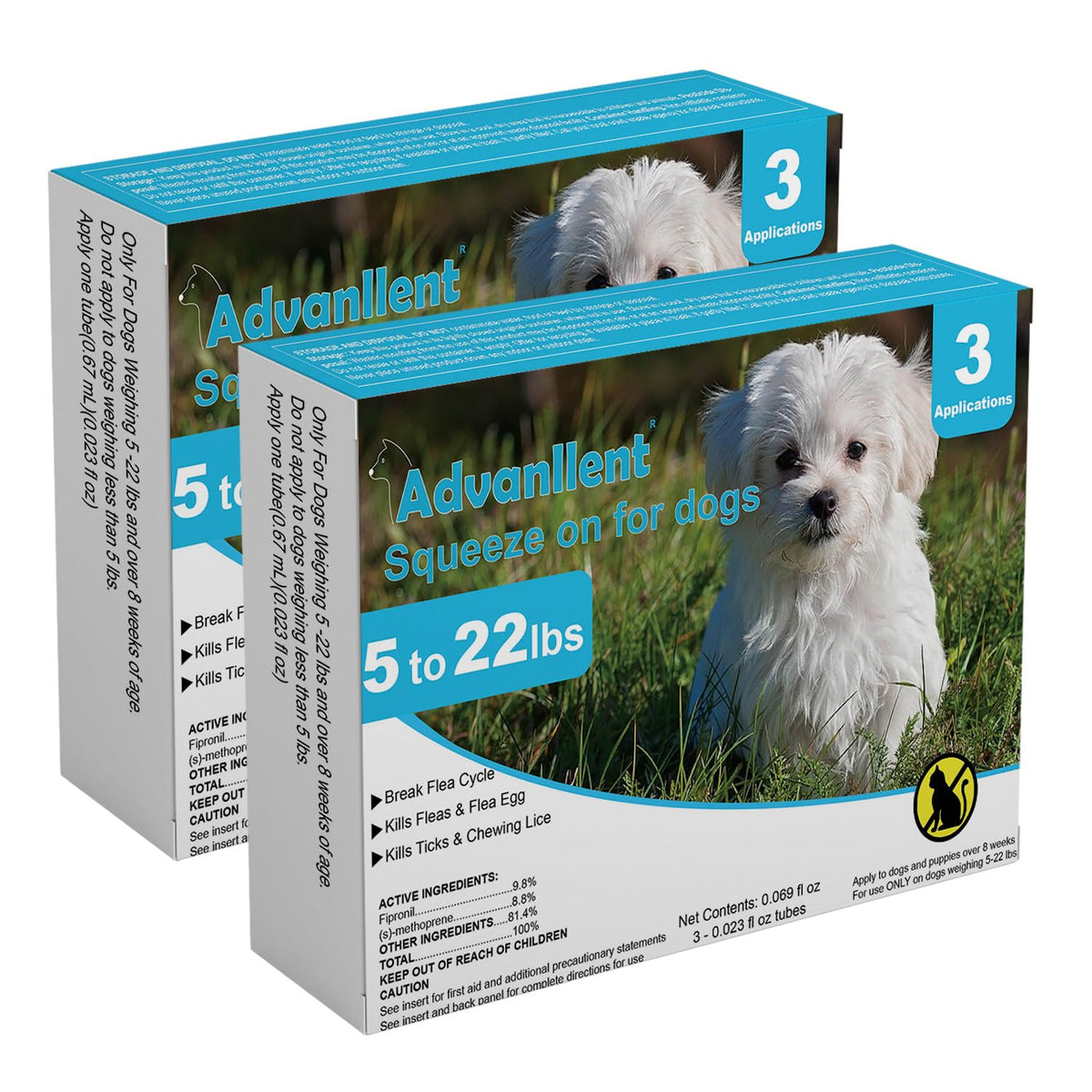 Flea and Tick Prevention for Dogs 6 Doses H737