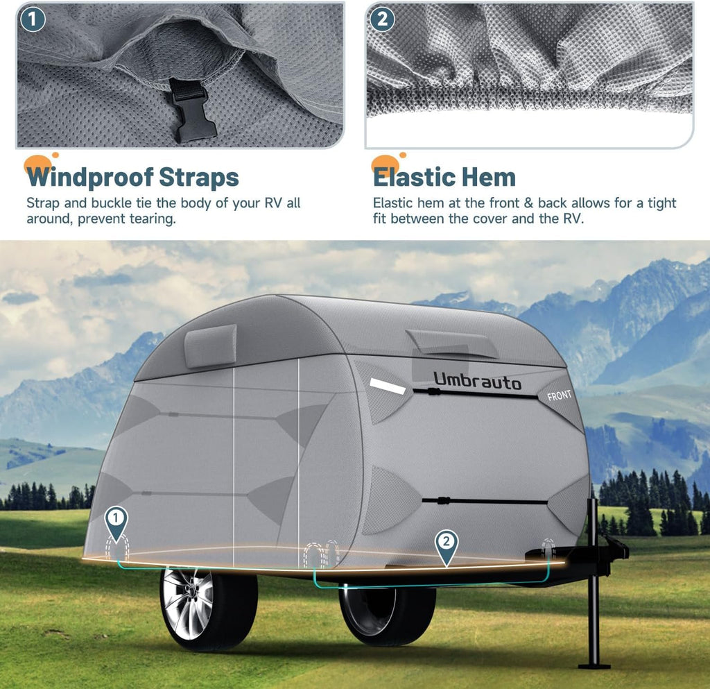 12-15 Camper 7 Layers Waterproof Teardrop Trailer Cover Y231