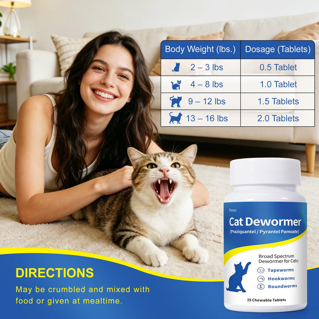 Dewormer Chewables for Cats and Kittens, 25 Chews L500