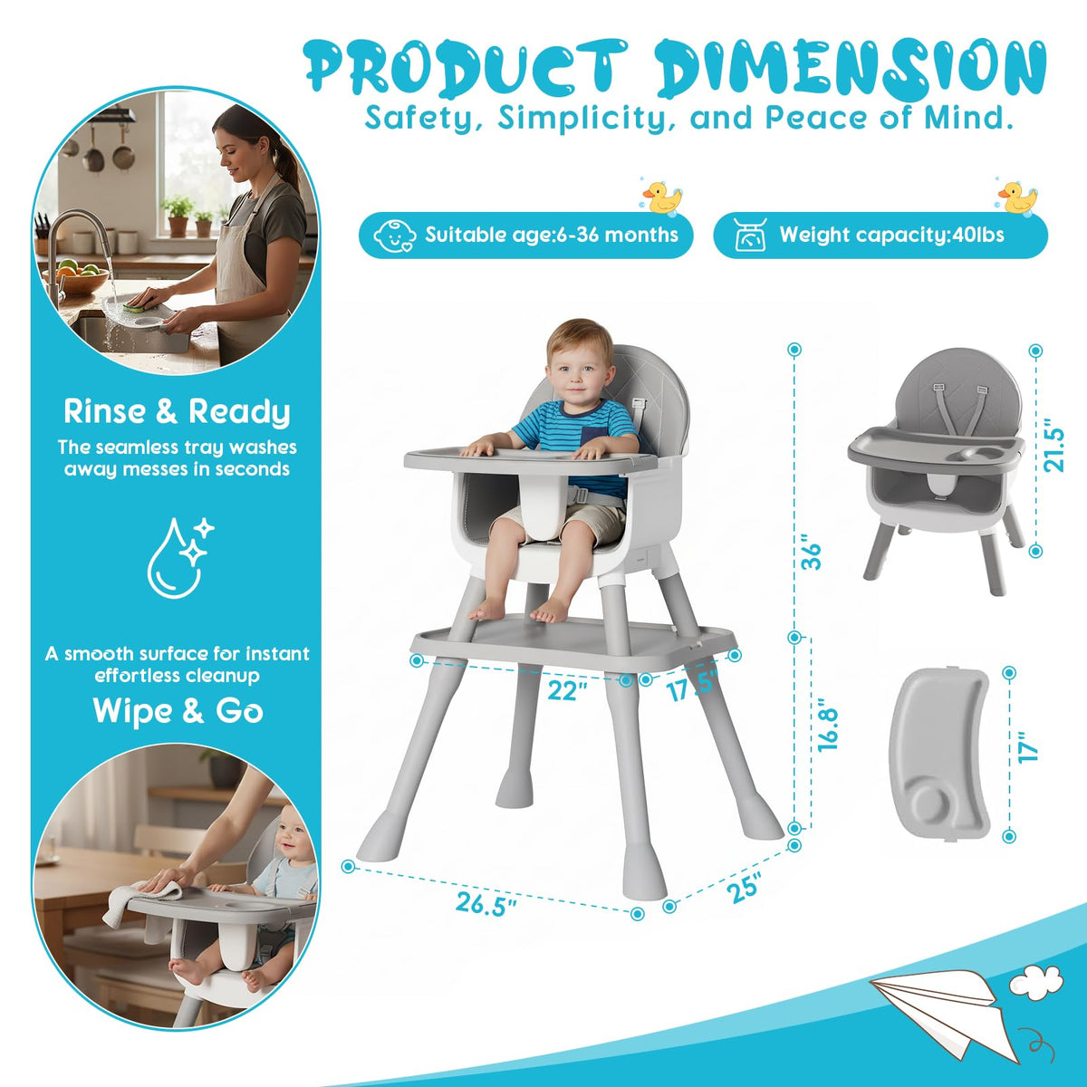 6 in 1 Baby High Chair D235