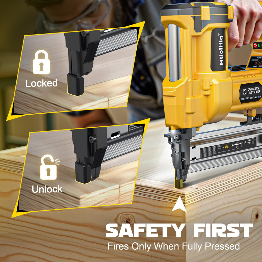Cordless 2" Brad Nailer, 18 Gauge 2-in-1 Nail Gun/Staple Gun R339