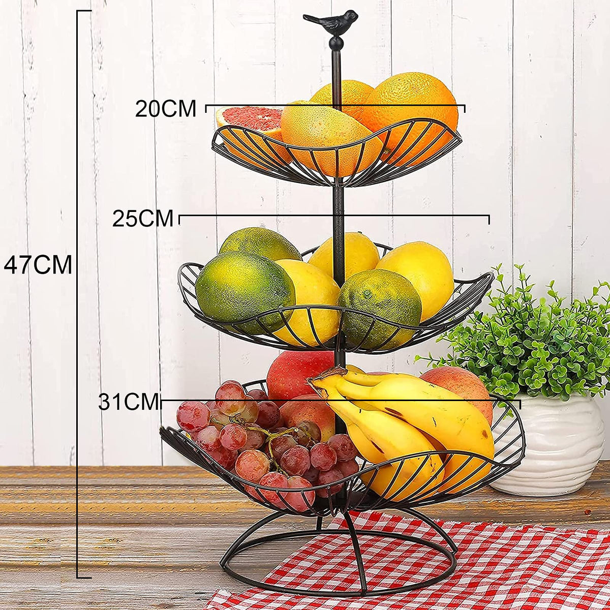 3-Tier Metal Wire Fruit Basket Stand M221847
