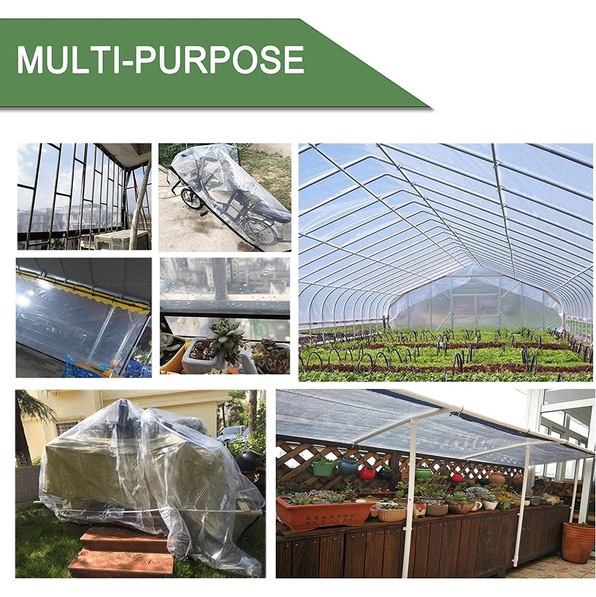 Heavy Duty Waterproof Clear 3x3ft Poly Tarp with Grommets H3912