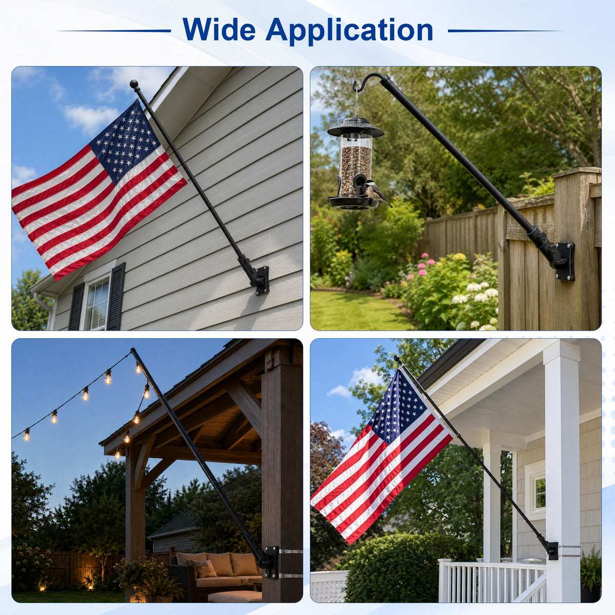 Aluminum Wall and Post Mount Flag Pole Holder O826242