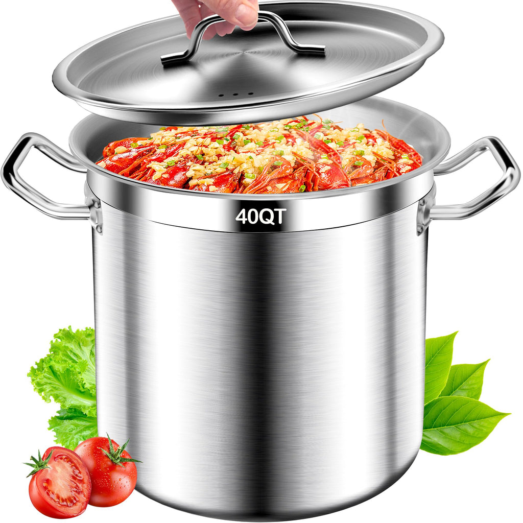 40 Quart Stainless Steel Stock Pot with Lid C674