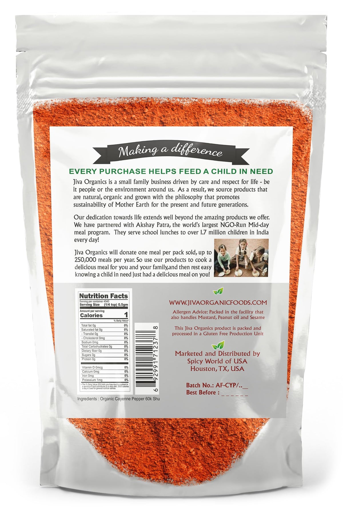 Cayenne Pepper Powder 5 LB Bulk Bag K550
