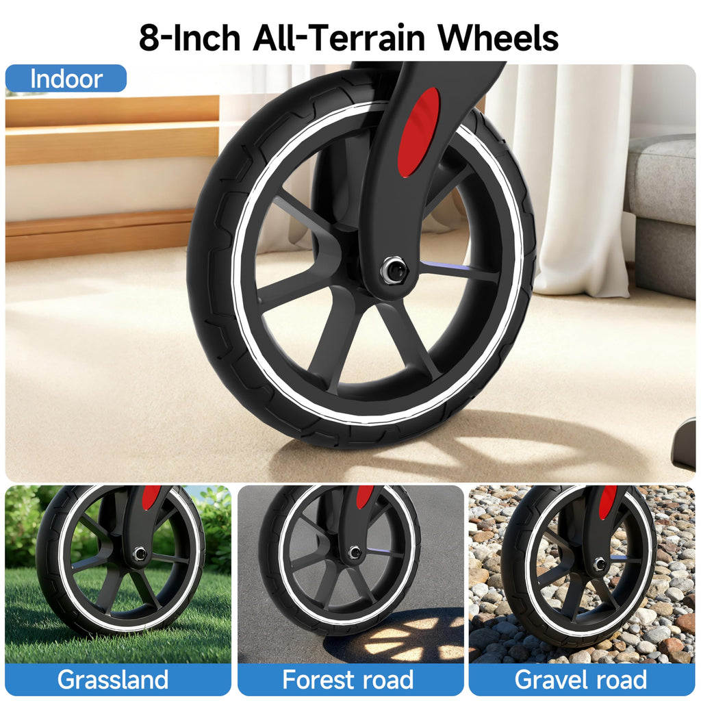 Red Foldable Lightweight Aluminum Rollator Walker with Seat and Brakes J210