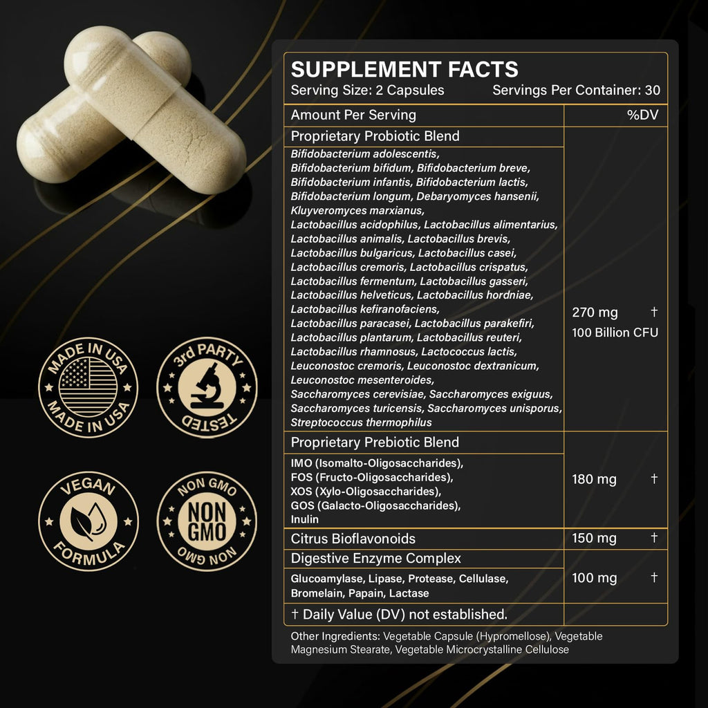Probiotics 100 Billion CFU 35 Strains 60 Capsules F29776