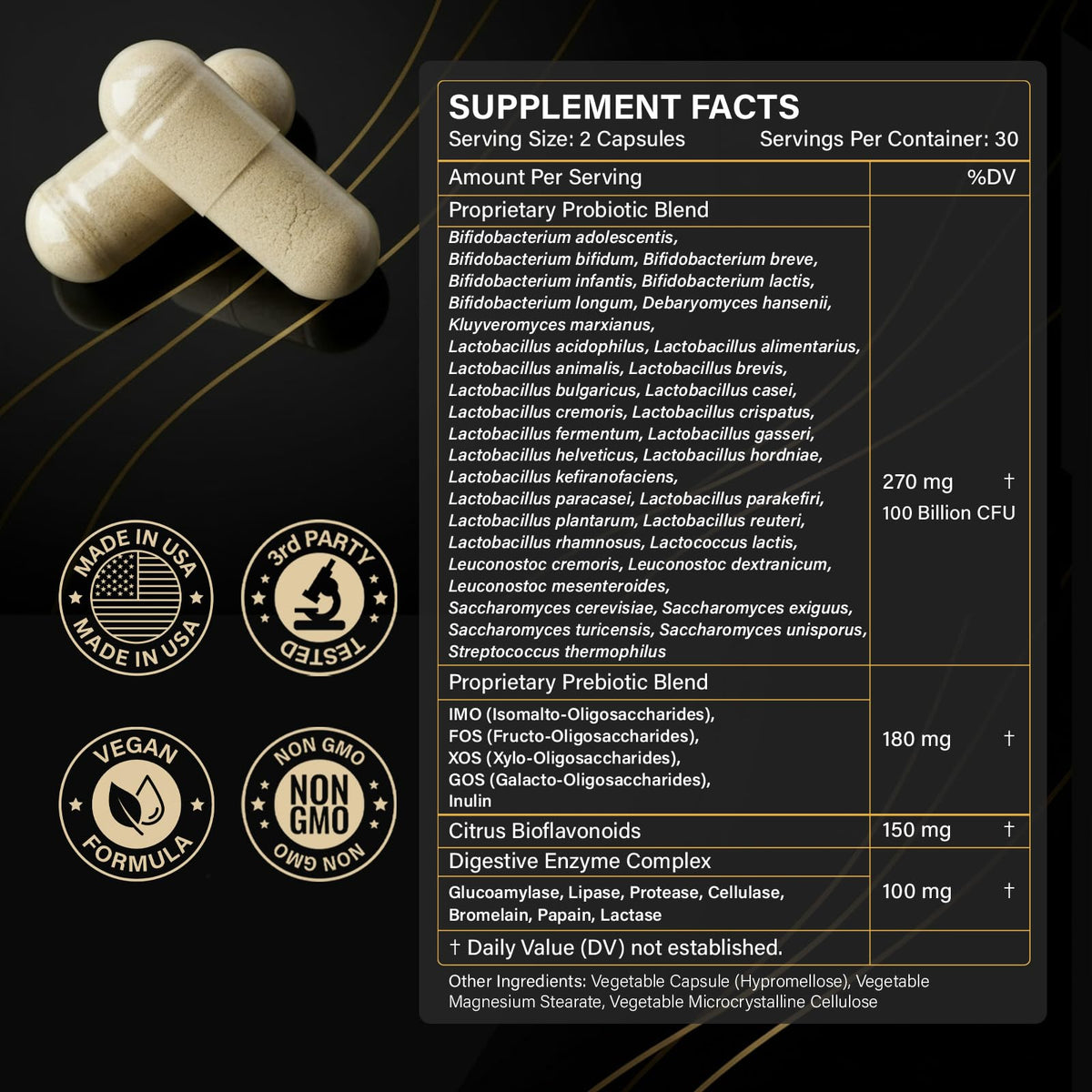 Probiotics 100 Billion CFU 35 Strains 60 Capsules F29776