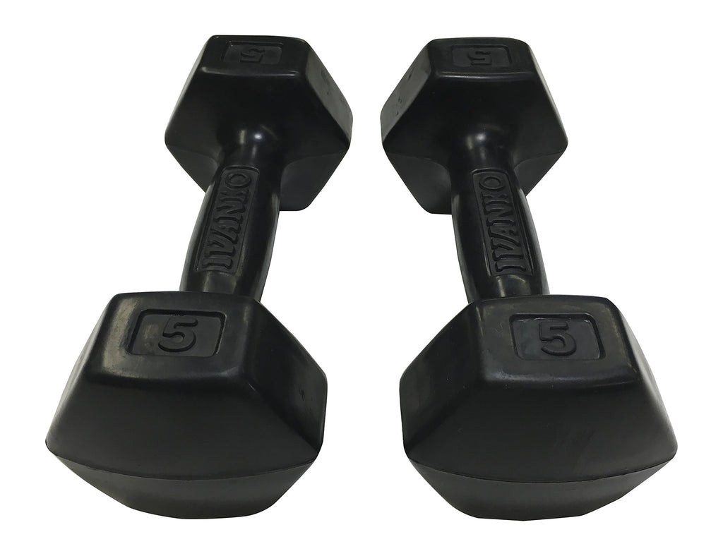 5 lbs Rubber Dumbbells Pair Z3568