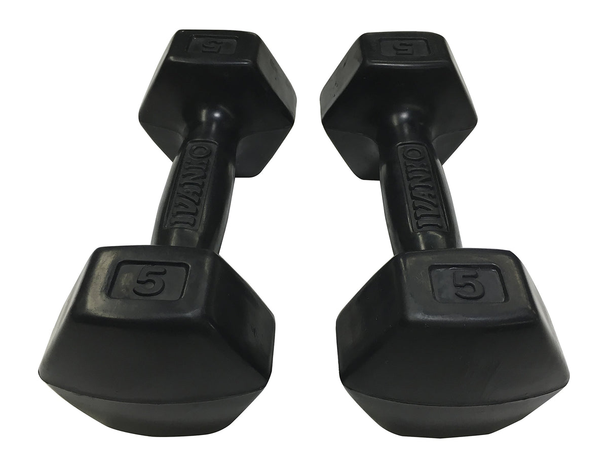 5 lbs Rubber Dumbbells Pair Z3568