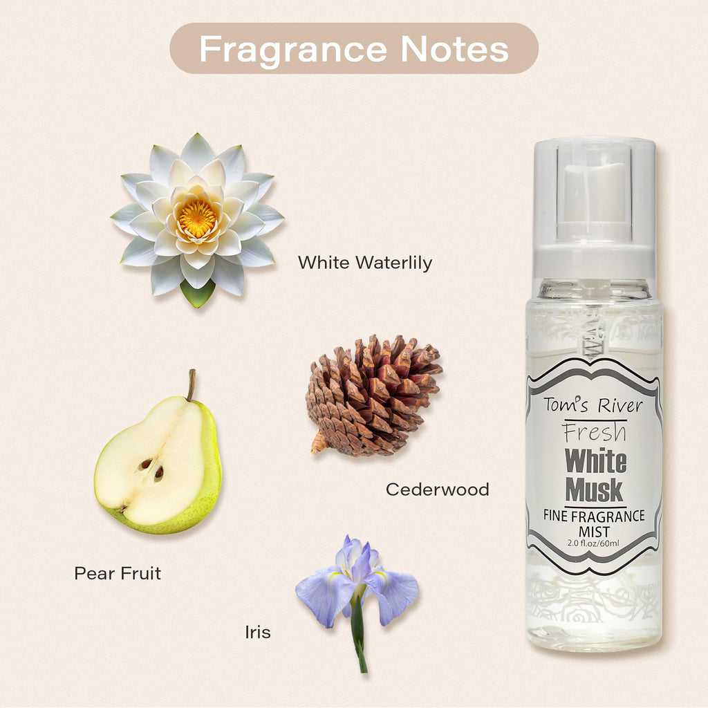 White Musk Scented Body & Hair Mist Pack of 3 2 fl oz H574