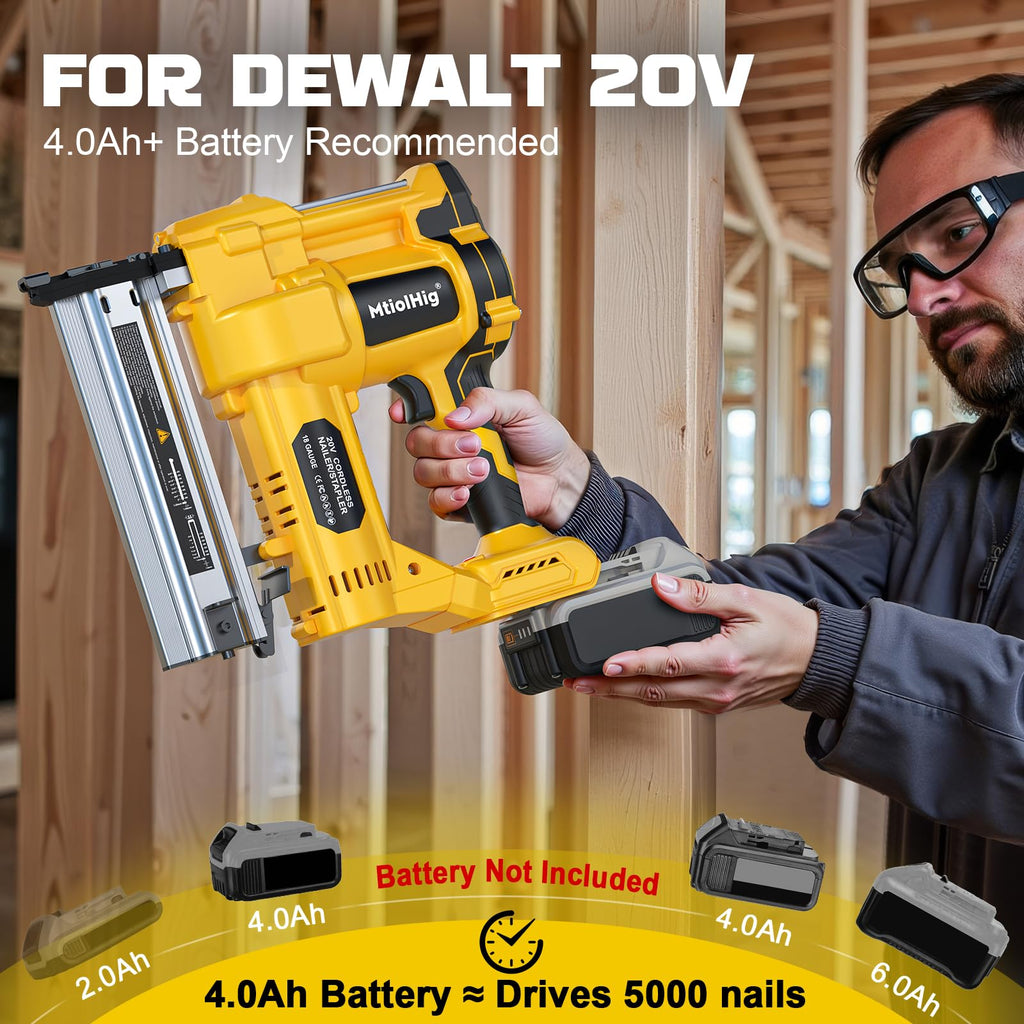 Cordless 2" Brad Nailer, 18 Gauge 2-in-1 Nail Gun/Staple Gun R339