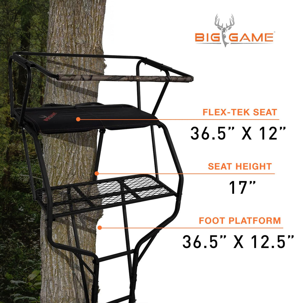 2 Person 18 Foot Tall Portable Hunting Tree Ladder Stand (2 Pack) F371648