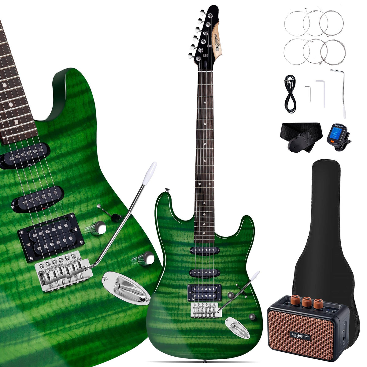 39" Full Size SSH Electric Guitar Starter Kit with Amp V94266