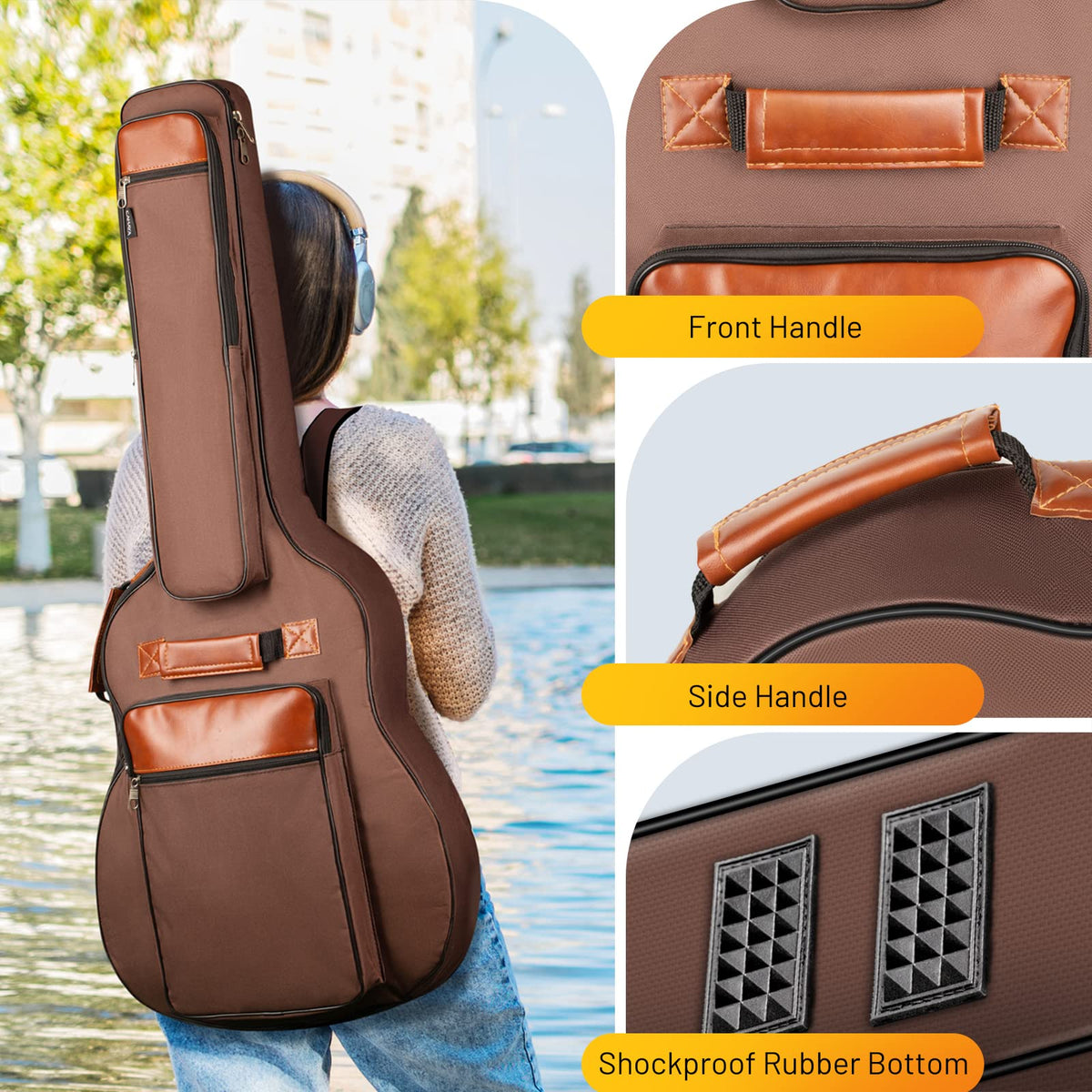 40 41 42 In 6 Pockets Water Resistent Oxford Cloth Padded Guitar Bag Z699