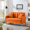 Orange Velvet Tufted Loveseat Sofa N248280