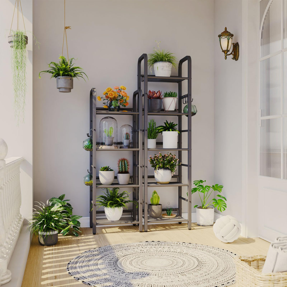 5 Tier Black Metal Bookshelf I397