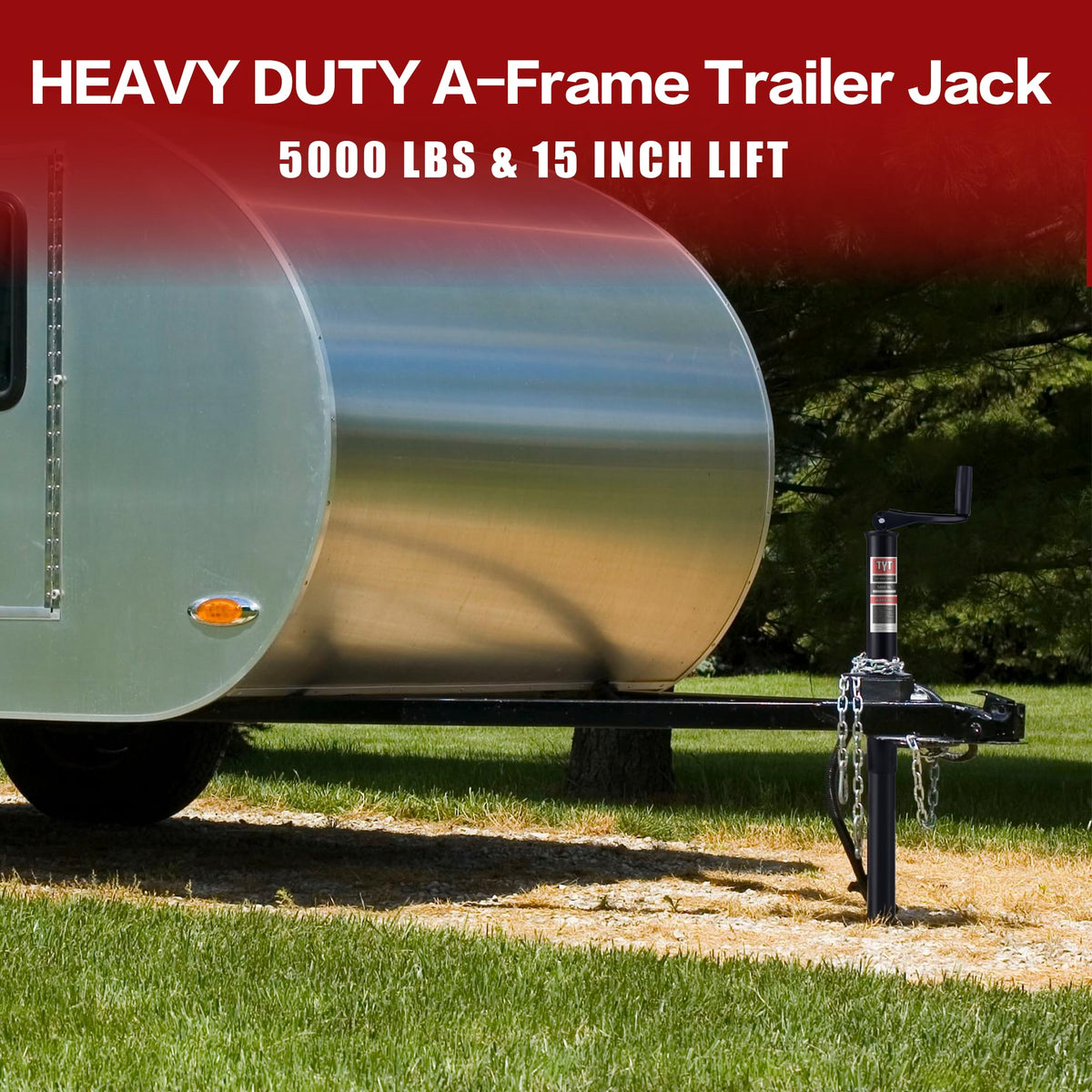 Heavy Duty 5000lbs A-Frame Trailer Jack with 15" Top-Wind Vertical Travel V146910