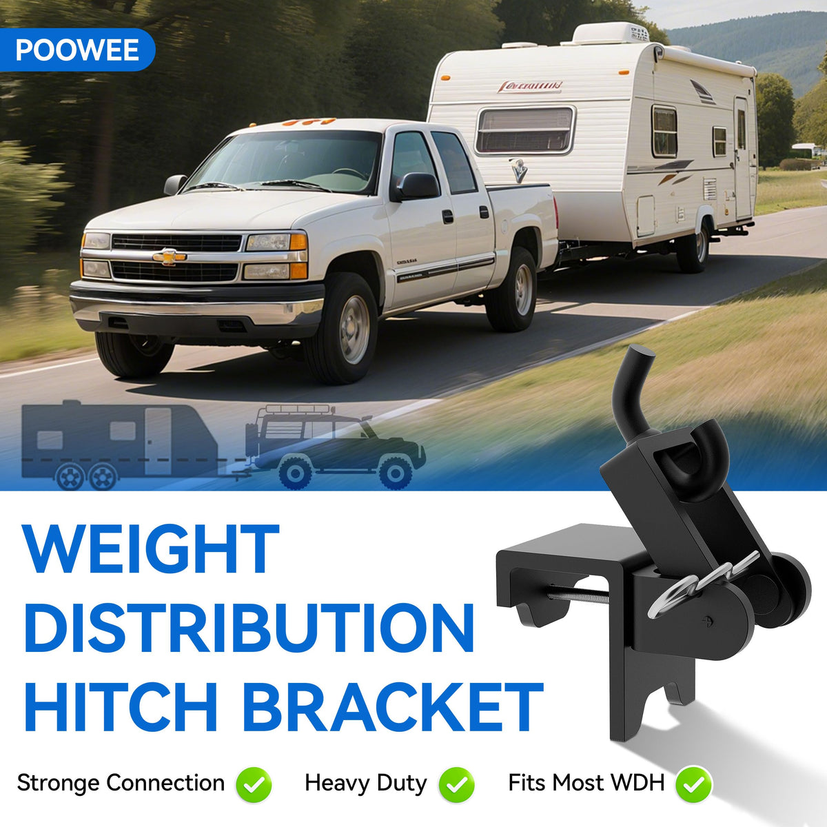 Black 2 Pack Heavy Duty Steel Weight Distribution Hitch Brackets L698216