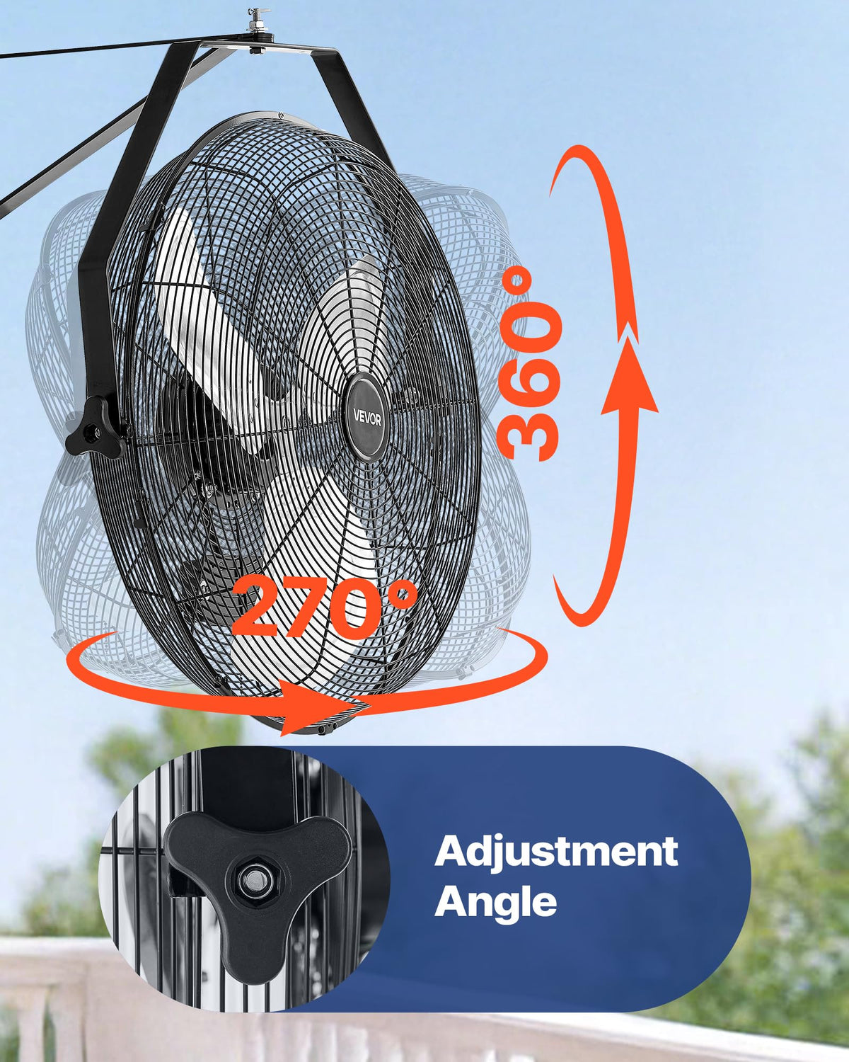 20 Inch Industrial Wall Mount Fan 3 Speeds L81002