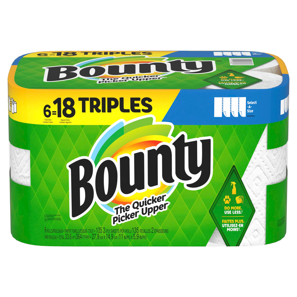 White Paper Towels, 6 Triple Rolls S342807