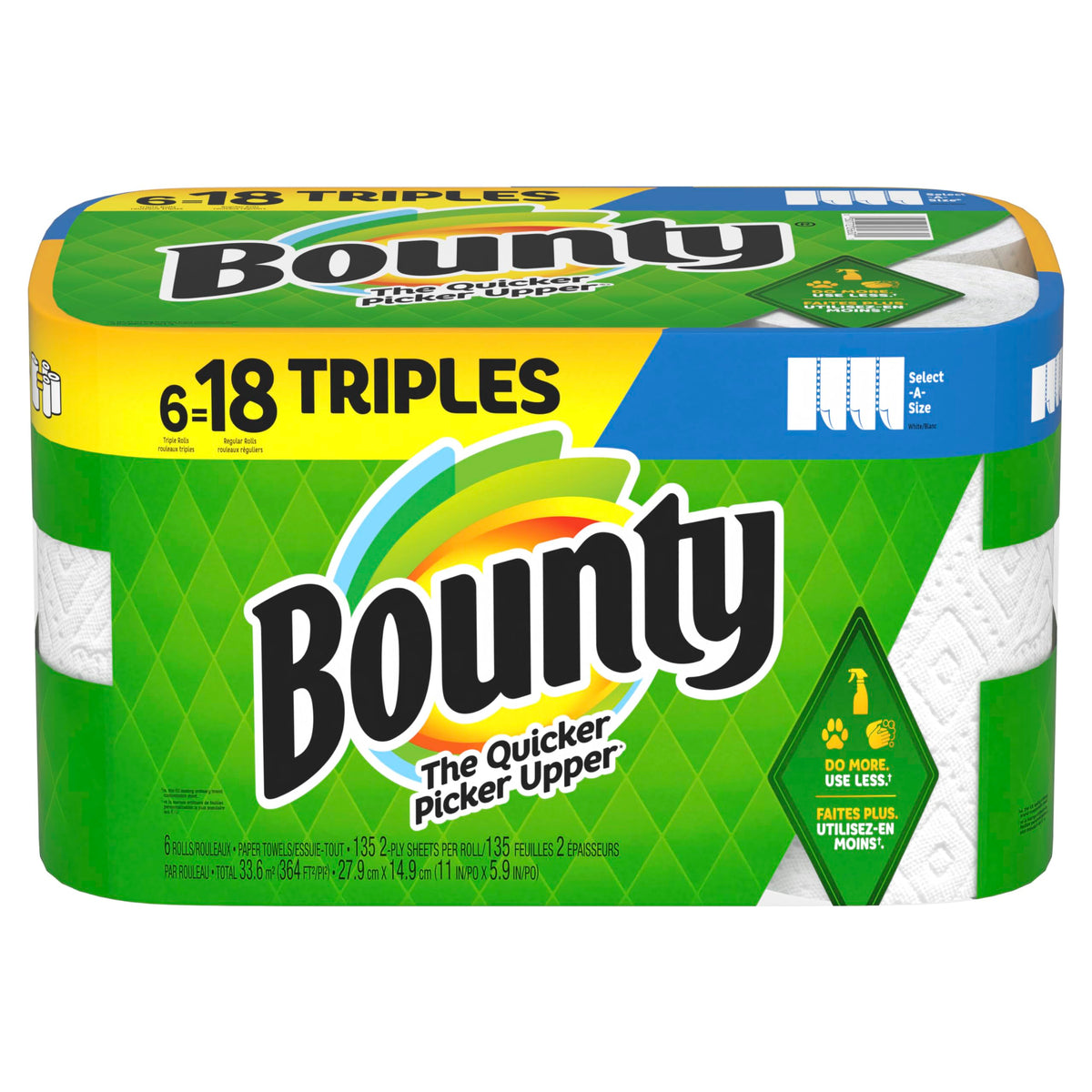 White Paper Towels, 6 Triple Rolls S342807