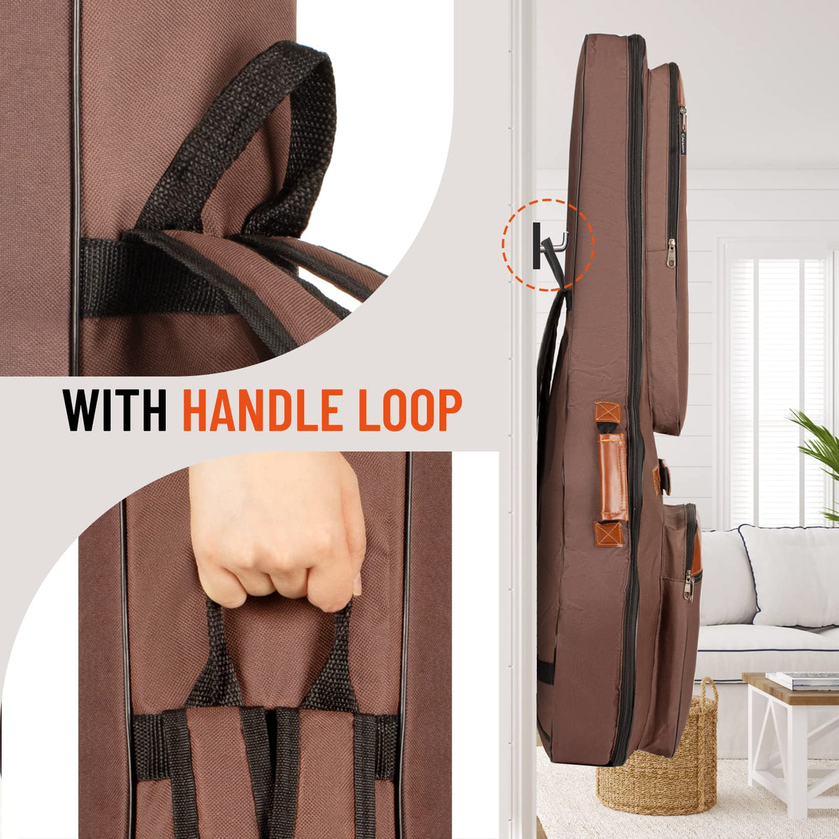 40 41 42 In 6 Pockets Water Resistent Oxford Cloth Padded Guitar Bag Z699